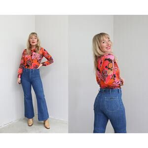 1970's Vintage Wrangler Bell Bottoms Jeans ~ Women's XS SM ~ 70's Flare Denim